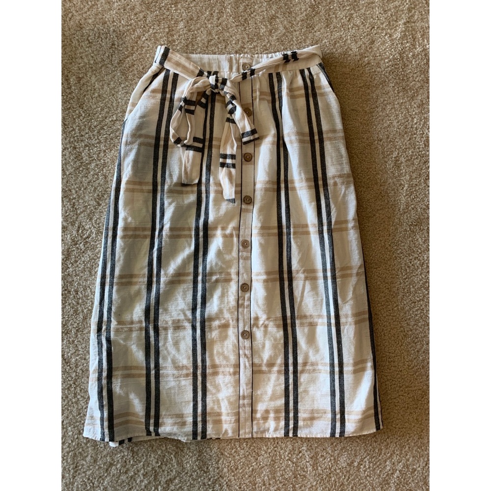 Plaid midi skirt